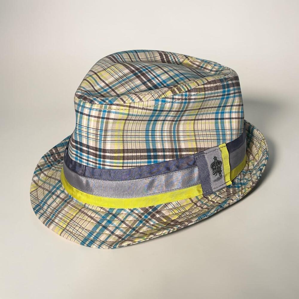 Christys Crown Series Plaid Fedora Hat Cap Pastel Size Medium Summer Golf Preppy